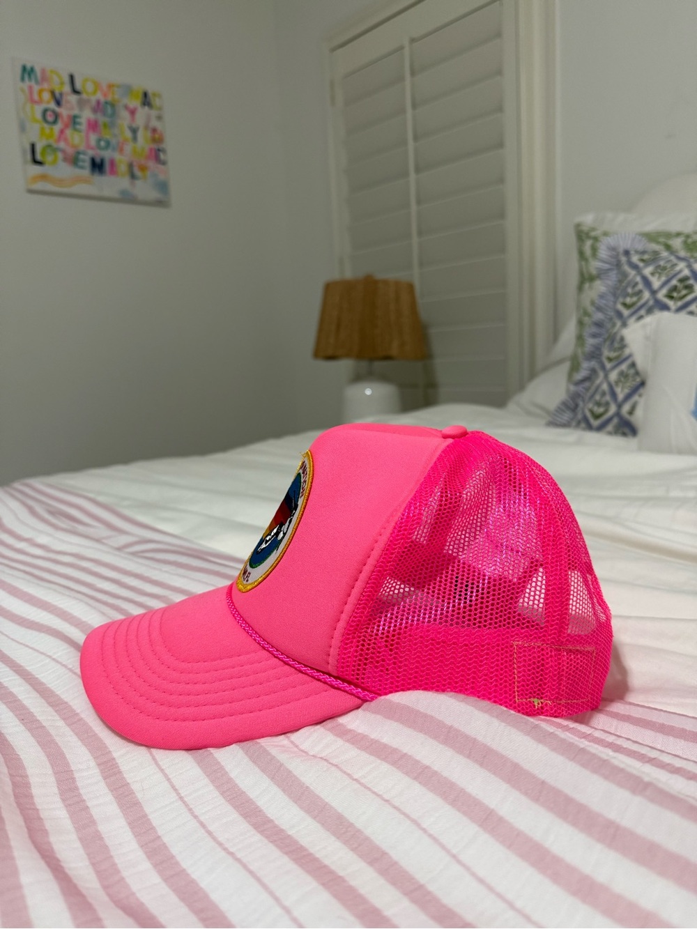 Aviator Nation Neon Pink Trucker Hat with Miami Surf Patch - Picture 4 of 4